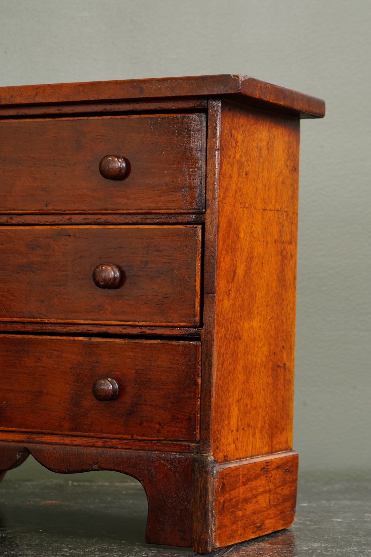 Antique English Mahogany Miniature Chest of Drawers, Circa 1830-1860