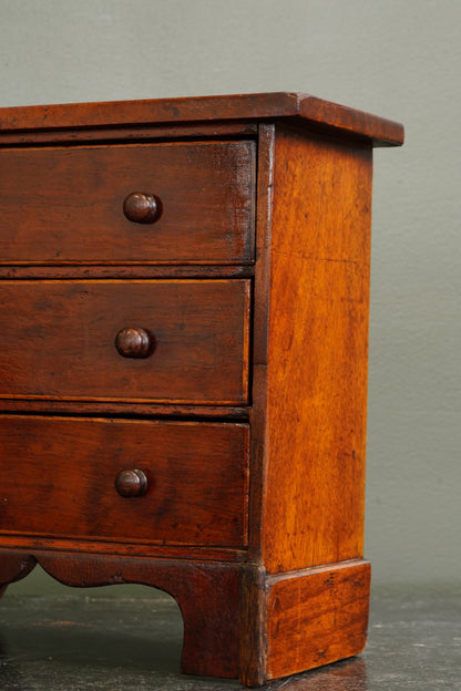 Antique English Mahogany Miniature Chest of Drawers, Circa 1830-1860