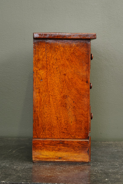 Antique English Mahogany Miniature Chest of Drawers, Circa 1830-1860