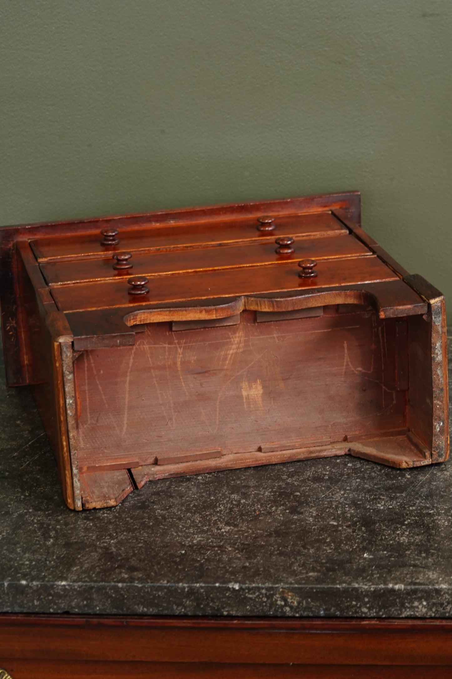 Antique English Mahogany Miniature Chest of Drawers, Circa 1830-1860