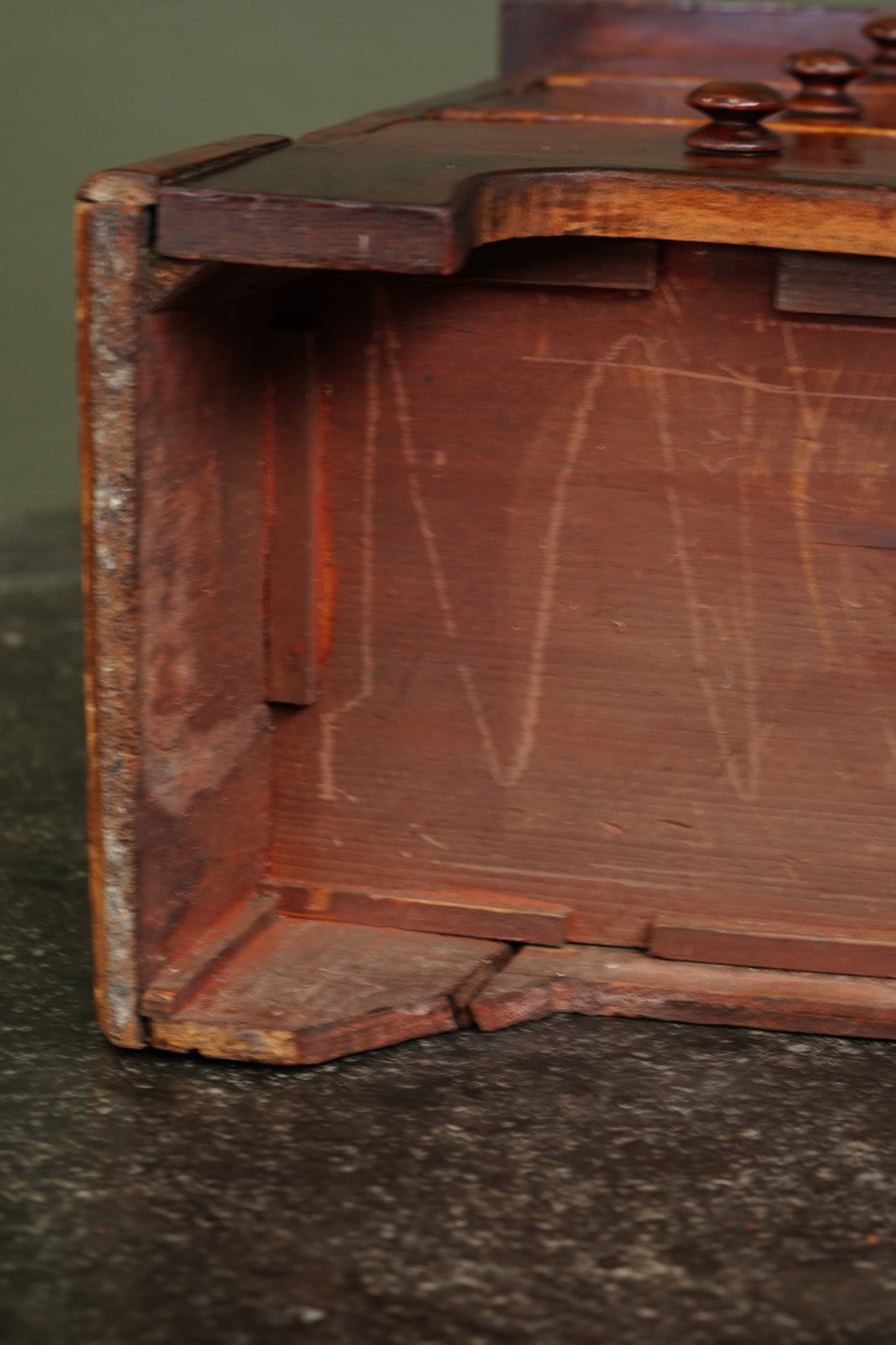 Antique English Mahogany Miniature Chest of Drawers, Circa 1830-1860