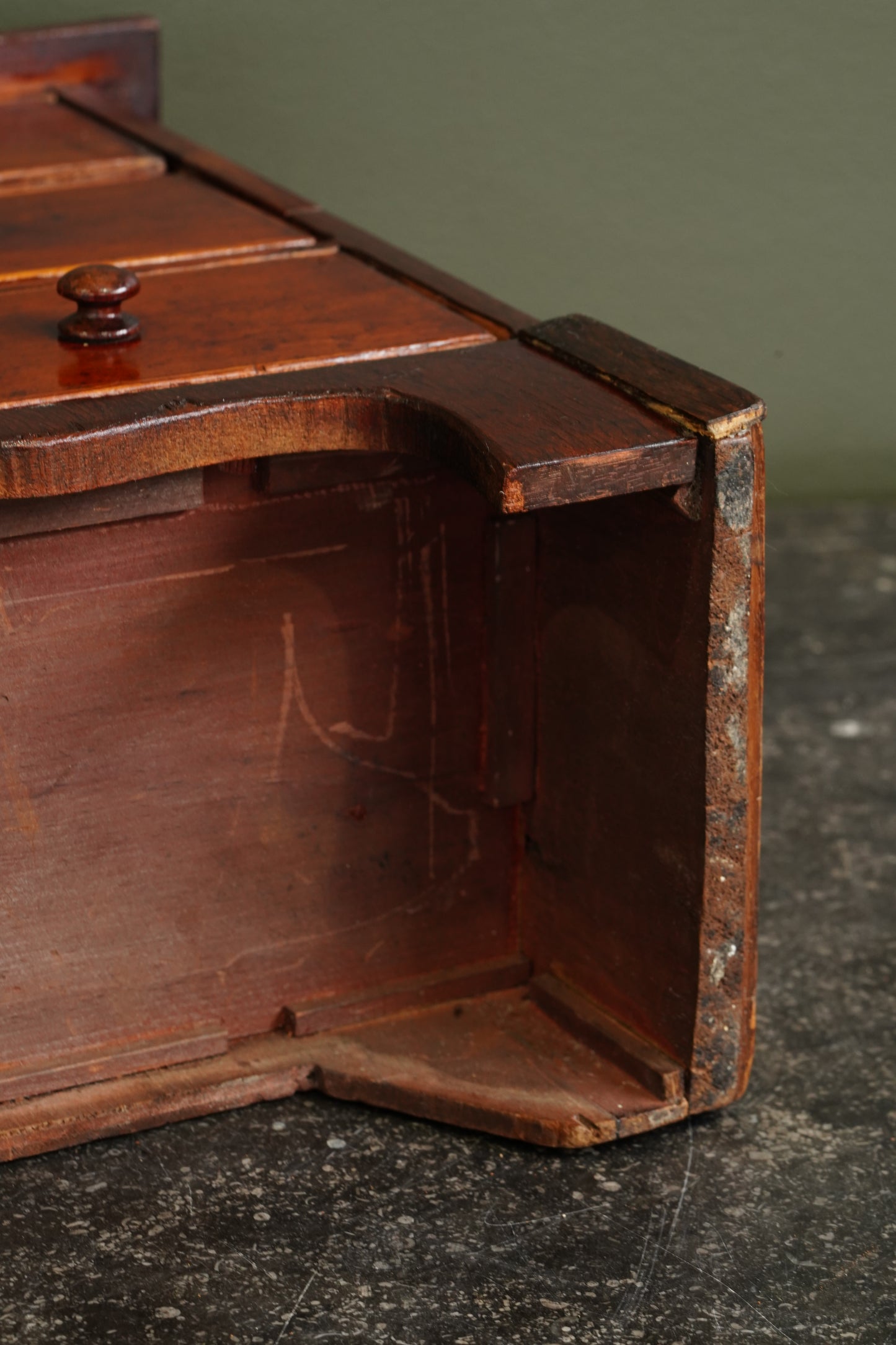 Antique English Mahogany Miniature Chest of Drawers, Circa 1830-1860