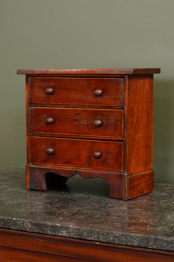 Antique English Mahogany Miniature Chest of Drawers, Circa 1830-1860