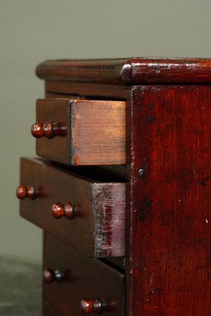 Antique English Miniature Mahogany Chest of Drawers, Ca. 1870