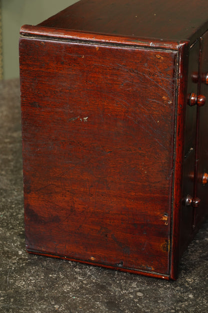 Antique English Miniature Mahogany Chest of Drawers, Ca. 1870