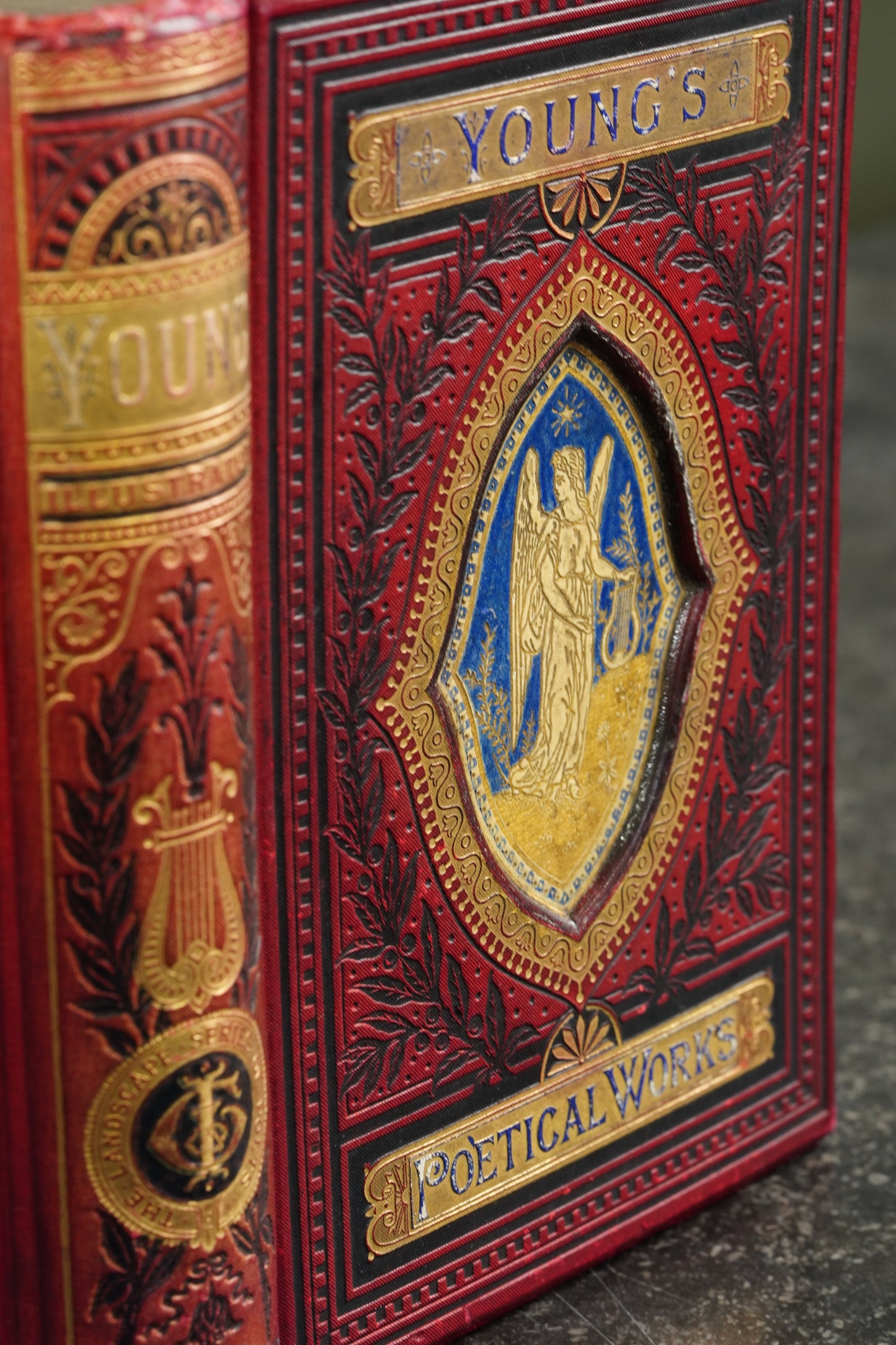 Antique Edward Young Poetical Works Illustrated Poetry Book