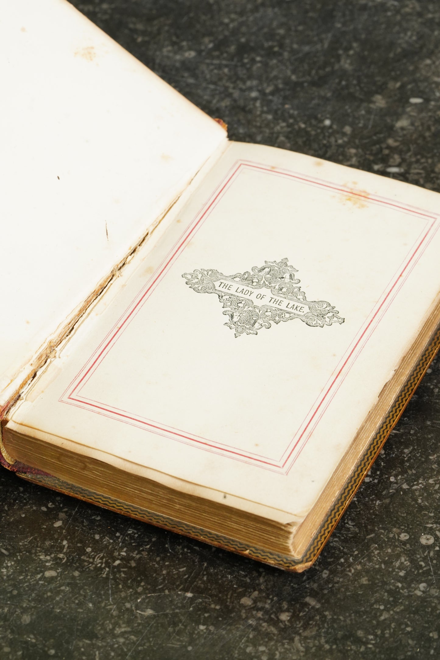 Antique Poetry The Lady of the Lake by Sir Walter Scott, Mauchline Binding Book