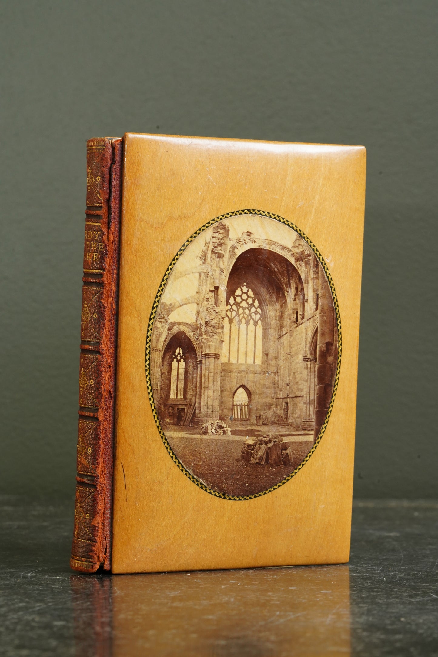 Antique Poetry Book Lady of the Lake Walter Scott Mauchline Binding