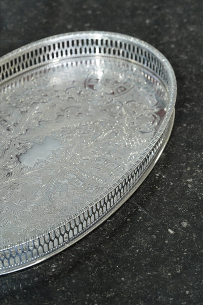 Vintage Viners Sheffield Alpha Plate Gallery Tray