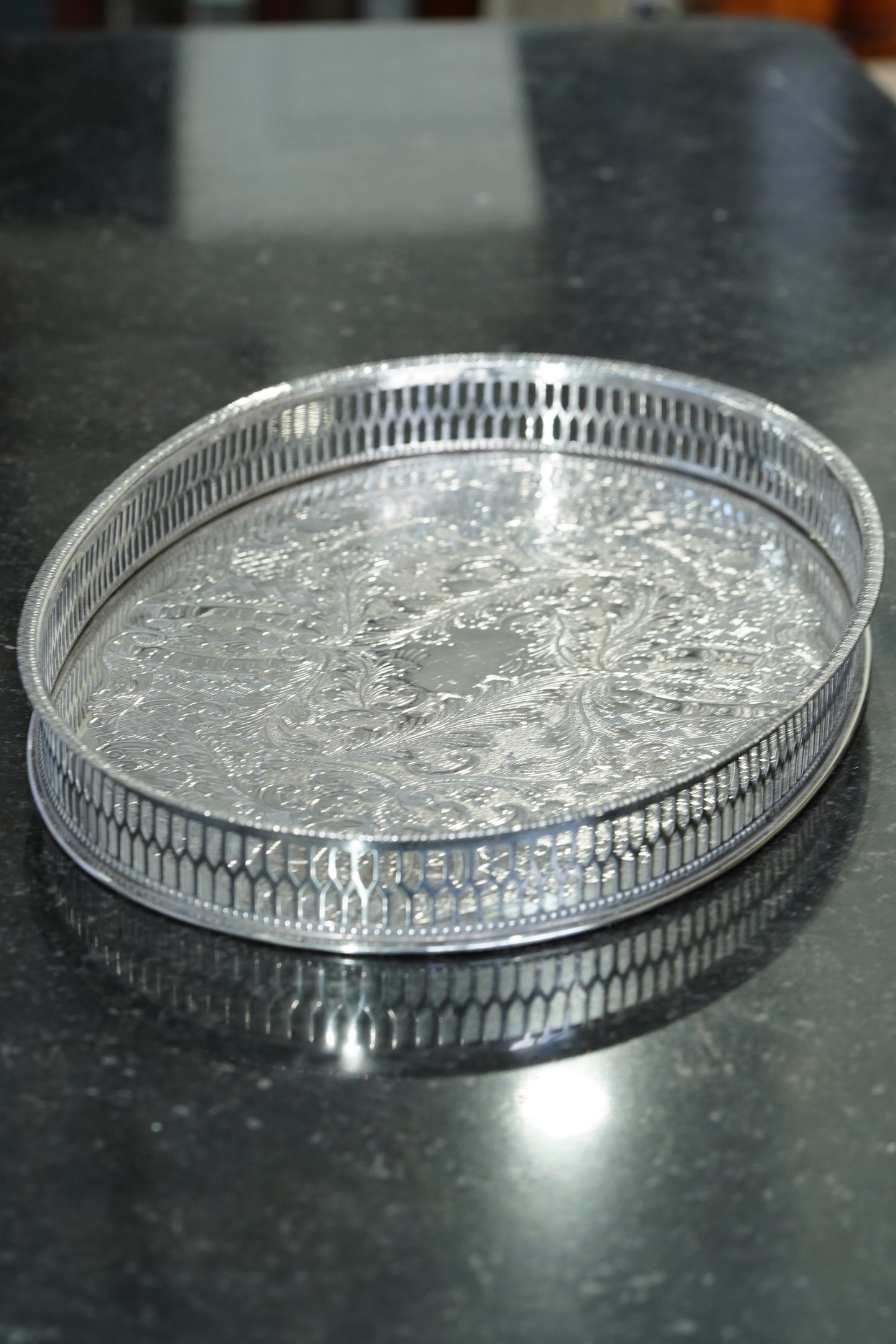 Vintage Viners Sheffield Alpha Plate Gallery Tray