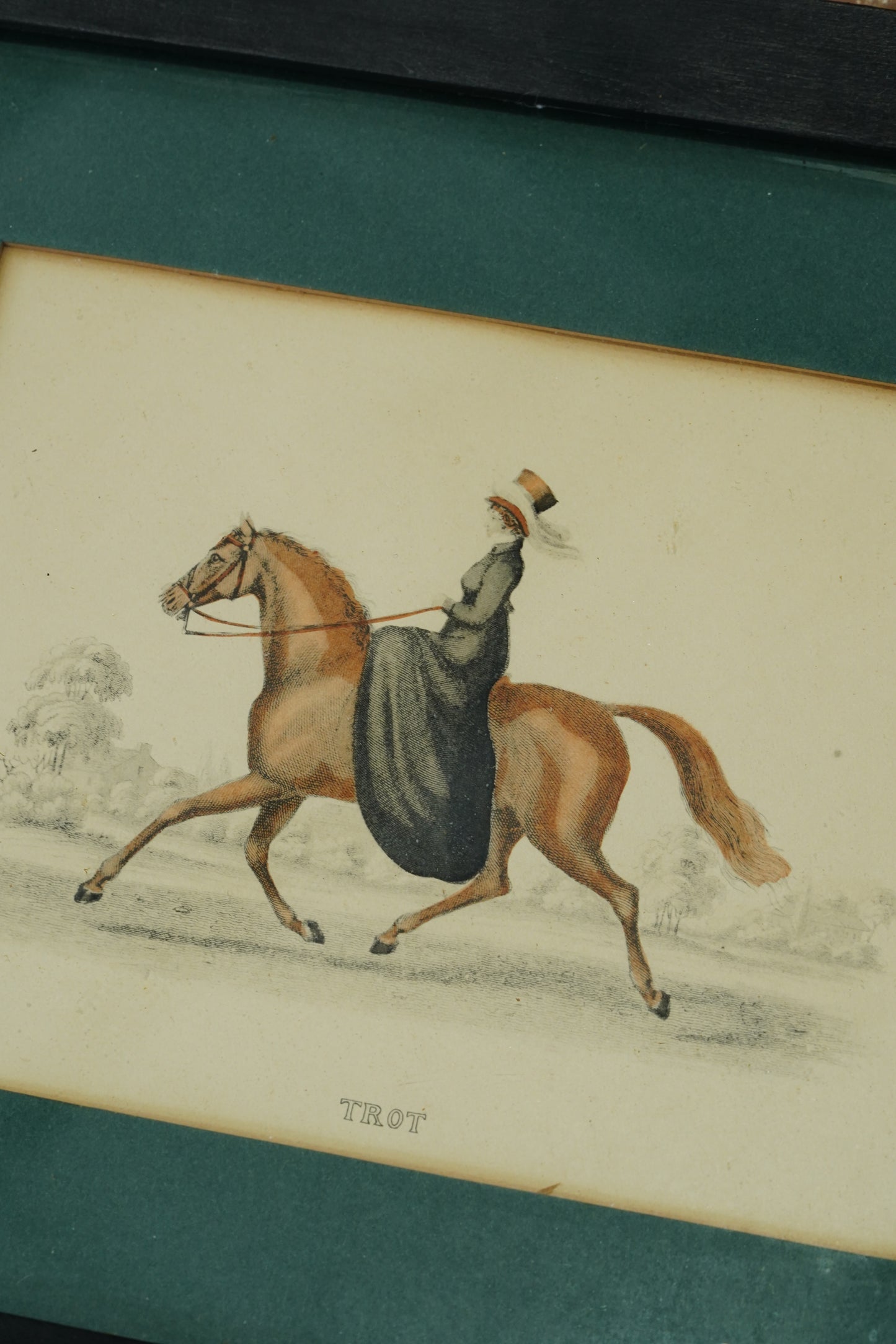 Set of Four - Antique English Equestrian Engravings, Hand-Coloured Horsemanship