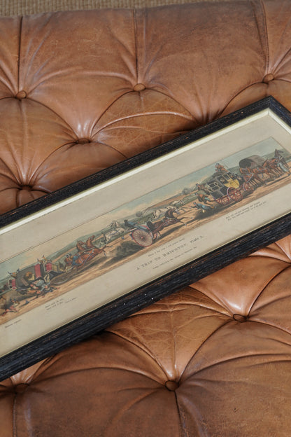 Antique English Coaching Prints, A Trip to Brighton, Set of Four Engravings