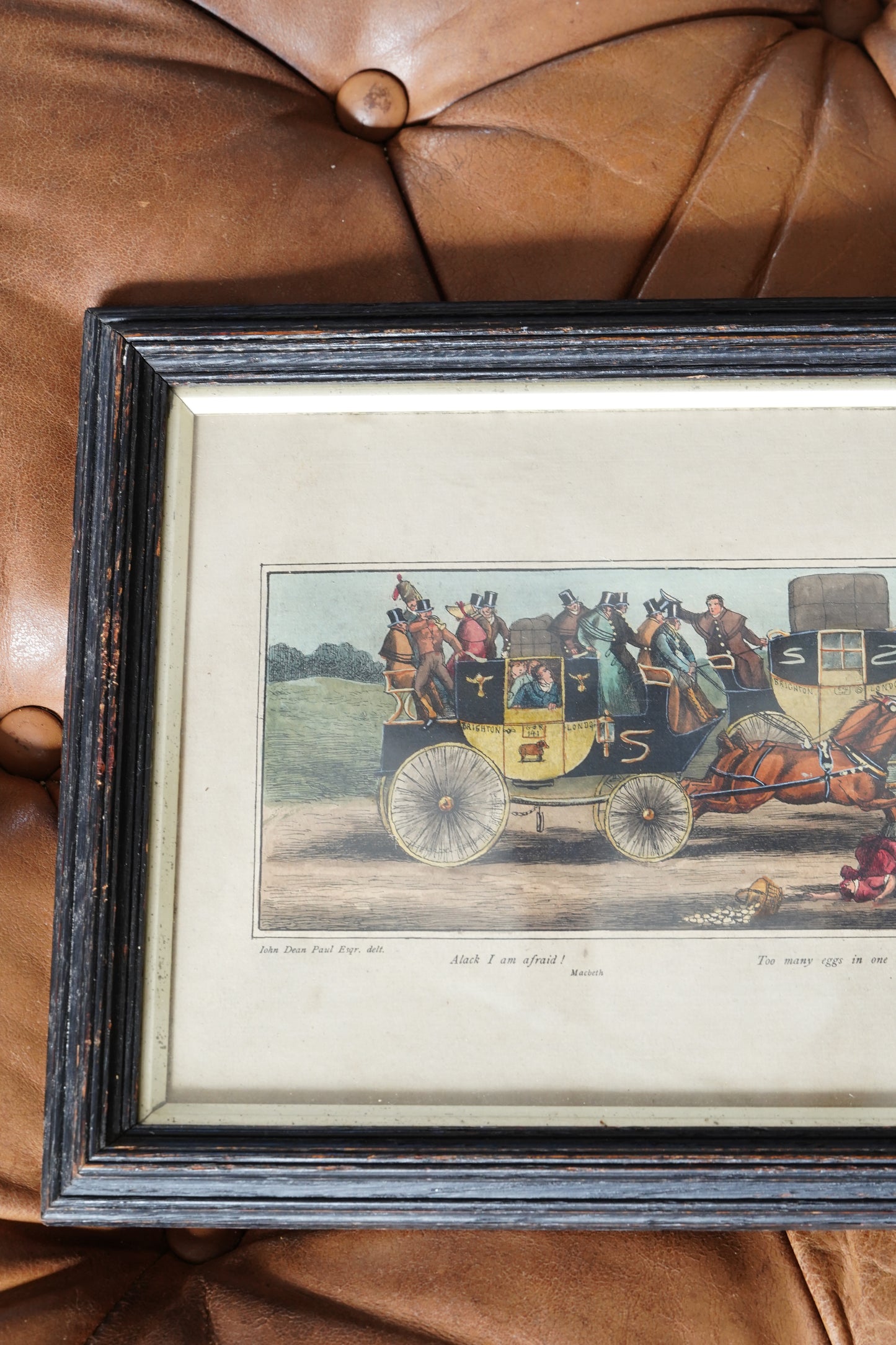 Antique English Coaching Prints, A Trip to Brighton, Set of Four Engravings