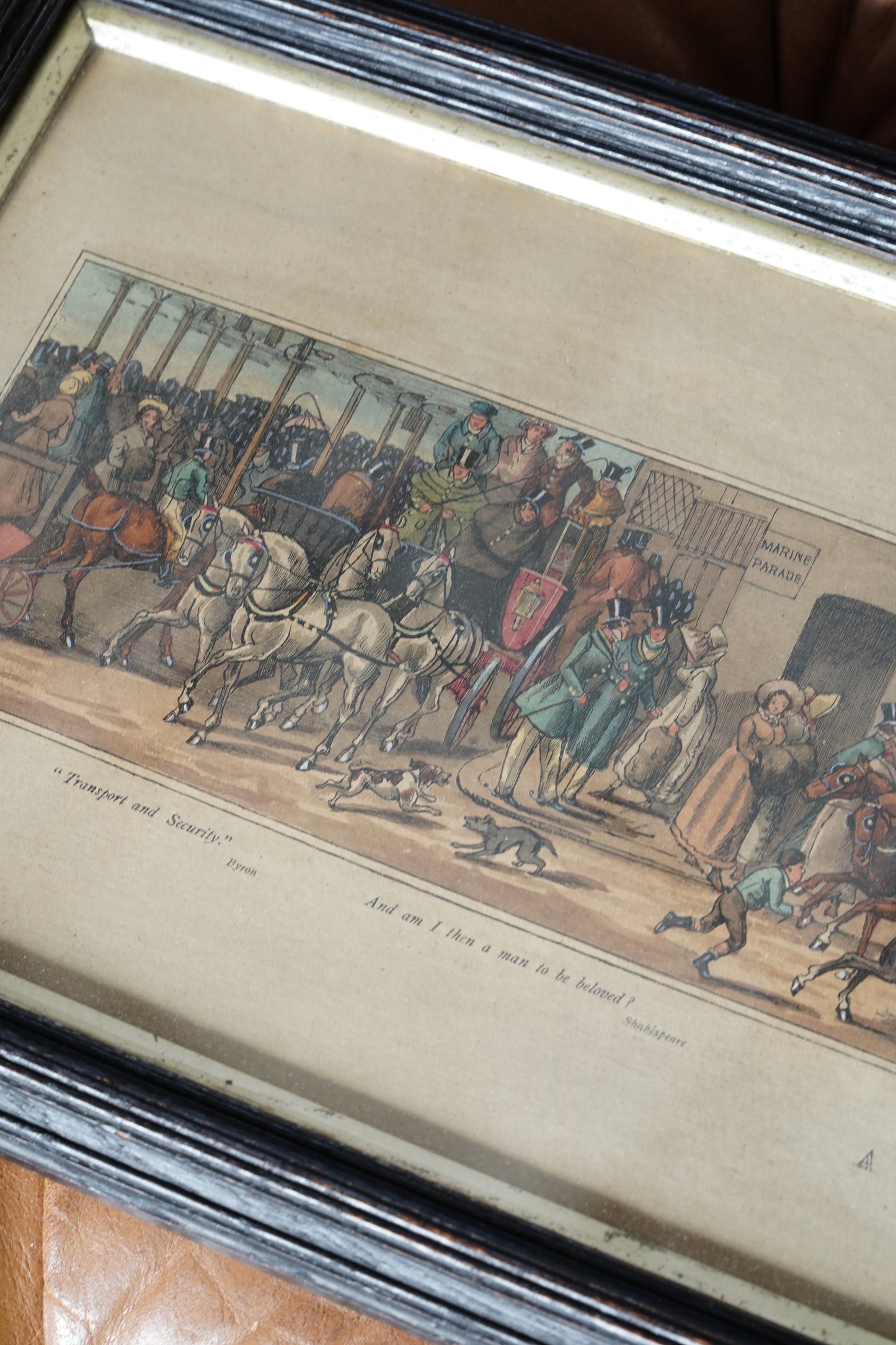 Antique English Coaching Prints, A Trip to Brighton, Set of Four Engravings