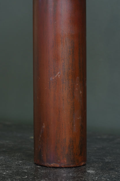 Vintage Brutalist Style Painted Metal Cylinder Vase