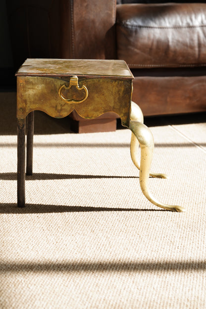 Antique English Brass Footman | Step Stool