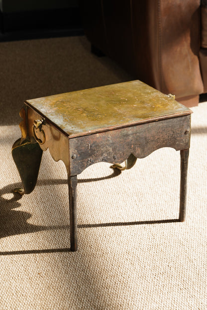 Antique English Brass Footman | Step Stool