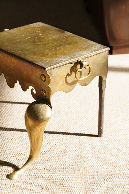 Antique English Brass Footman | Step Stool