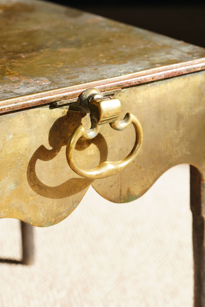 Antique English Brass Footman | Step Stool