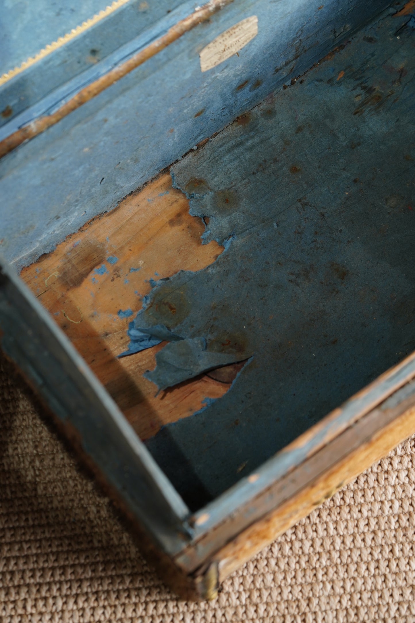 Antique English Hide Dome-Top Trunk, Barnard Castle