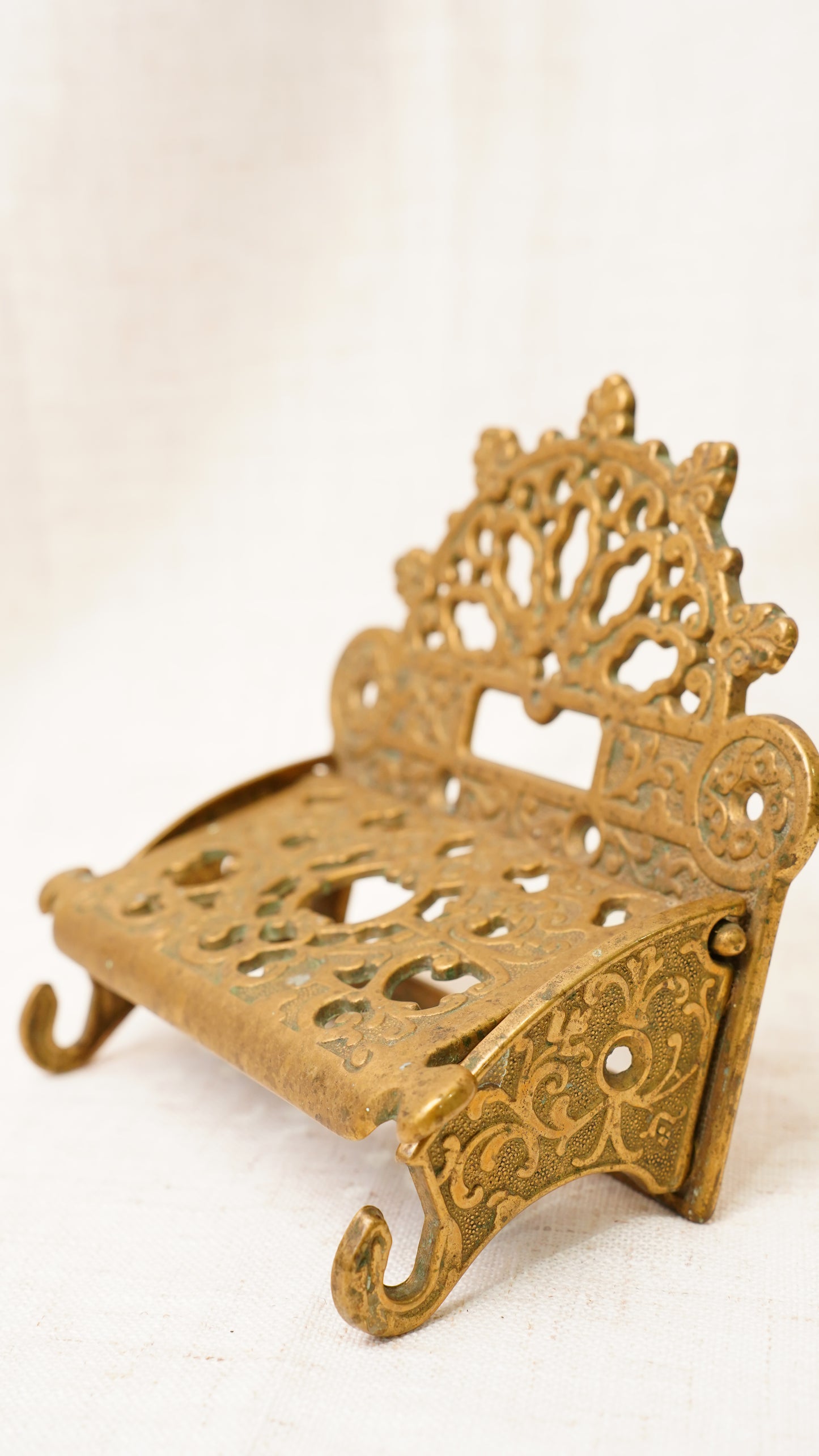 Antique English Brass Toilet Paper Holder, Circa 1890 to 1910