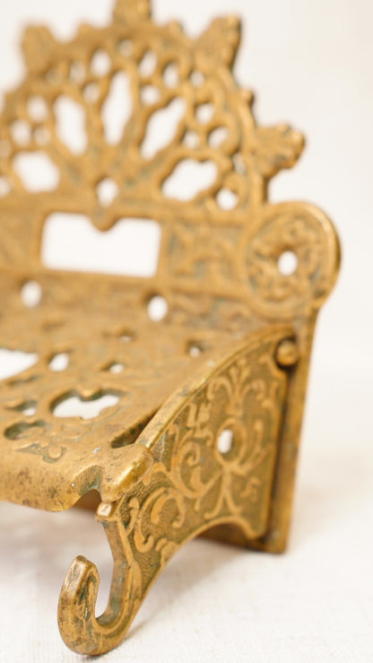Antique English Brass Toilet Paper Holder, Circa 1890 to 1910