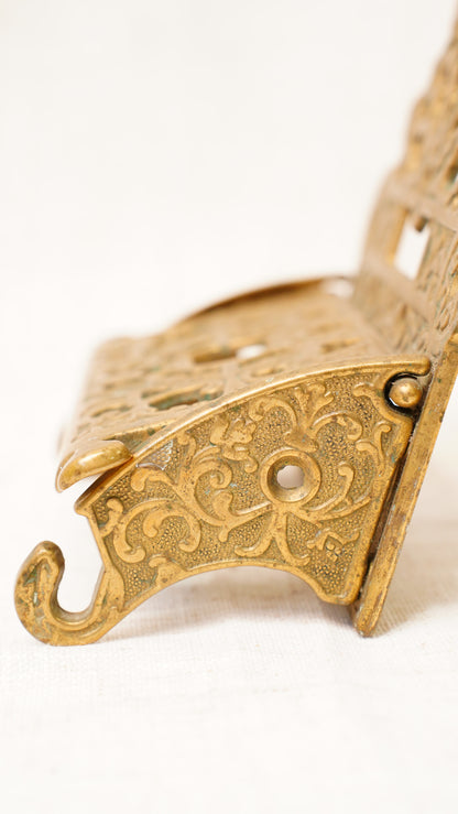 Antique English Brass Toilet Paper Holder, Circa 1890 to 1910