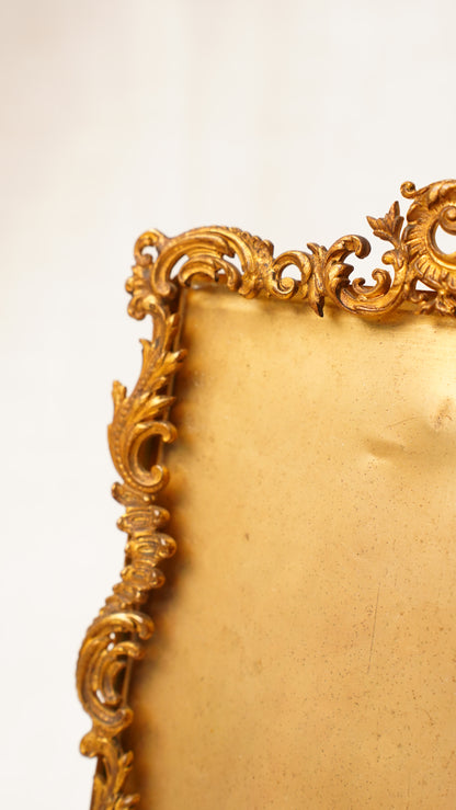 Antique English Gilt Brass Rococo Picture Frame, Ca. 1900