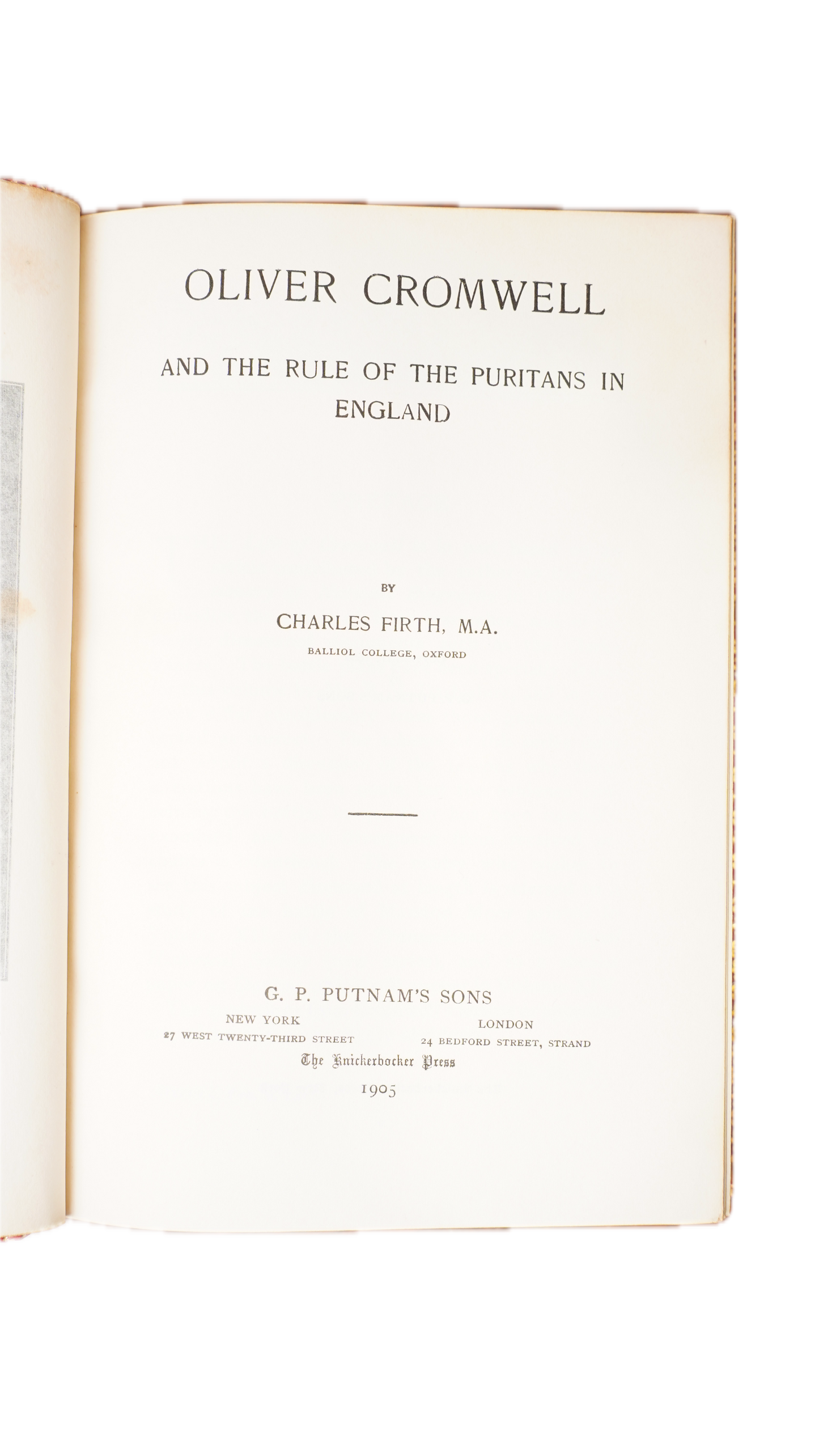 Oliver Cromwell by Charles Firth, Winchester College Prize Binding, 1905