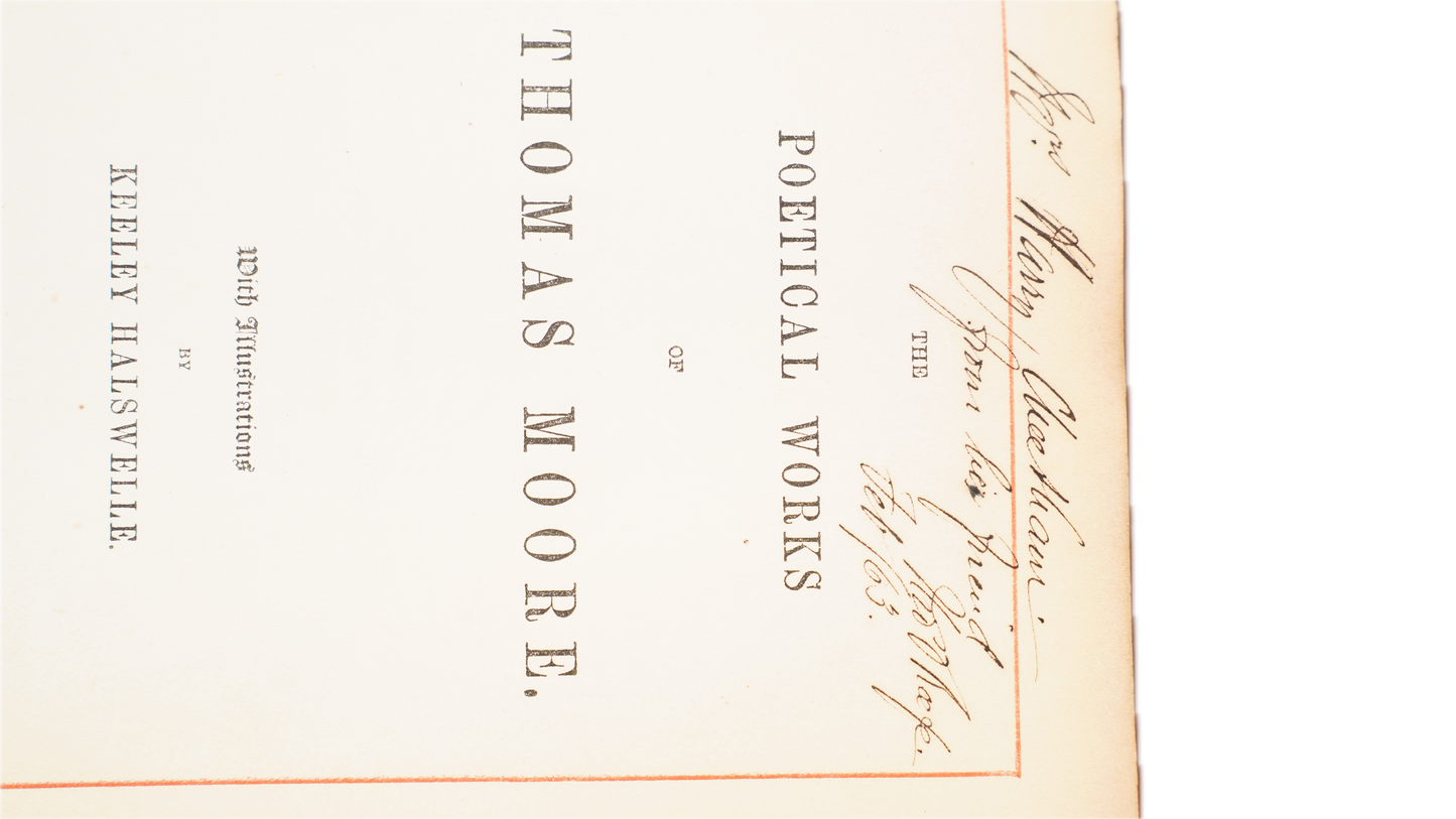 Thomas Moore Poetical Works 1863 Leather Gilt Edges