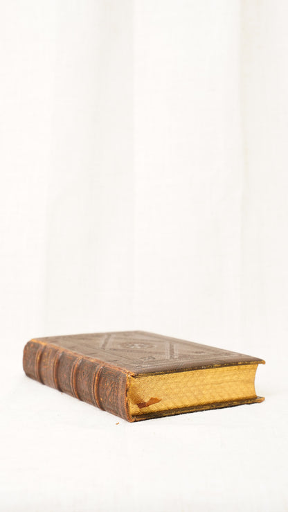 Leila Siege of Granada Bulwer 1850 Antique Leather Book, Gauffered Pages