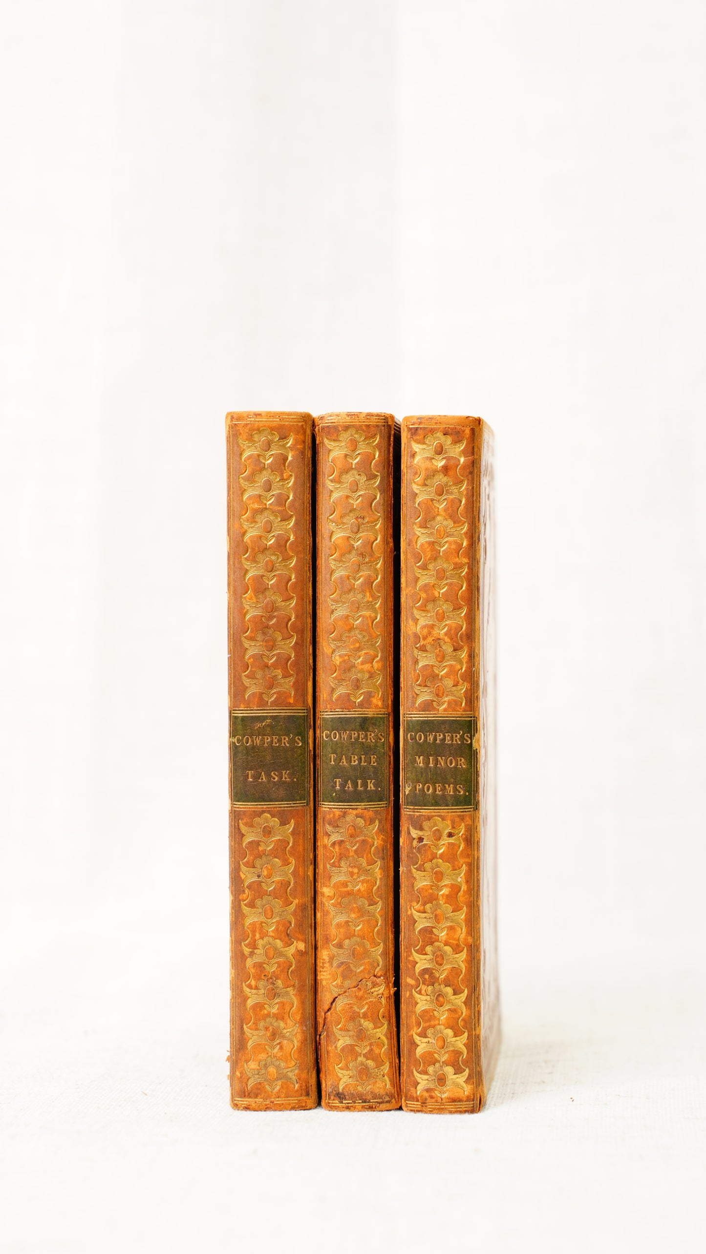 William Cowper Poems 3 Volumes John Sharpe 1825 Antique Calf Set