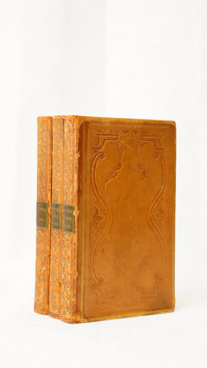 William Cowper Poems 3 Volumes John Sharpe 1825 Antique Calf Set