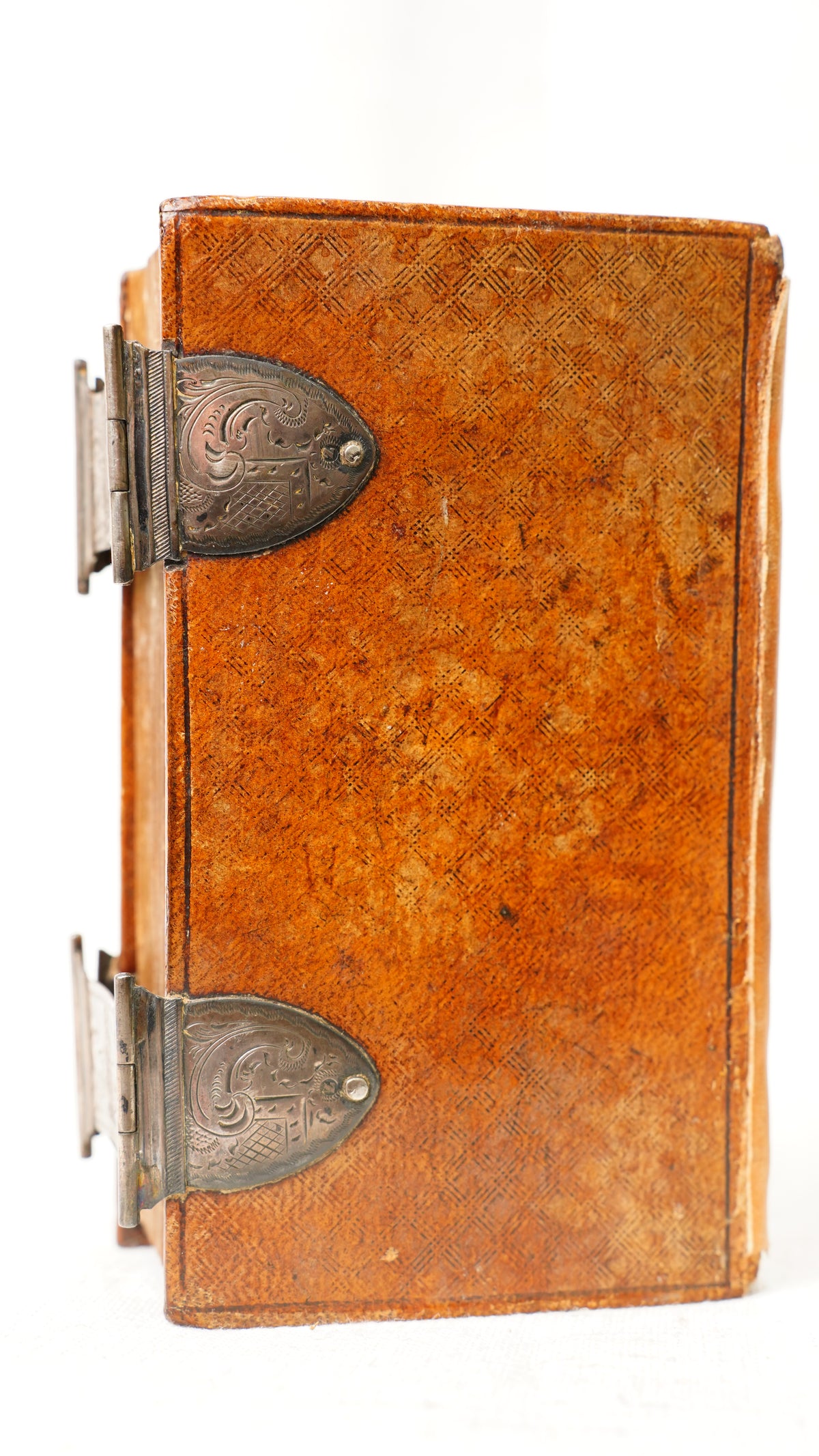 Antique Dutch New Testament 1851 Silver Clasps Leather Binding Book