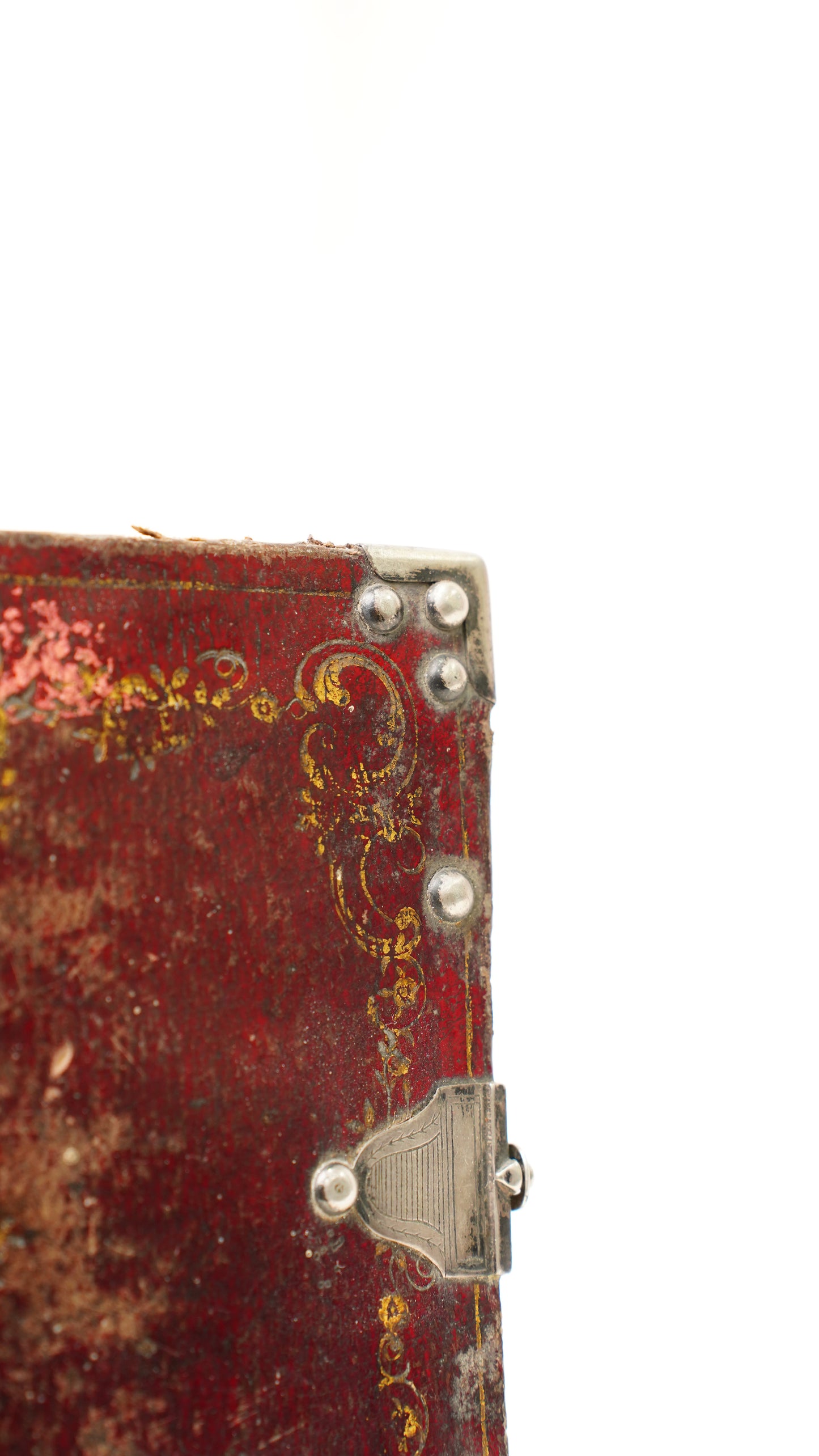 Antique Dutch Catholic Prayer Book Red Leather Metal Hardware Belgium 1840s