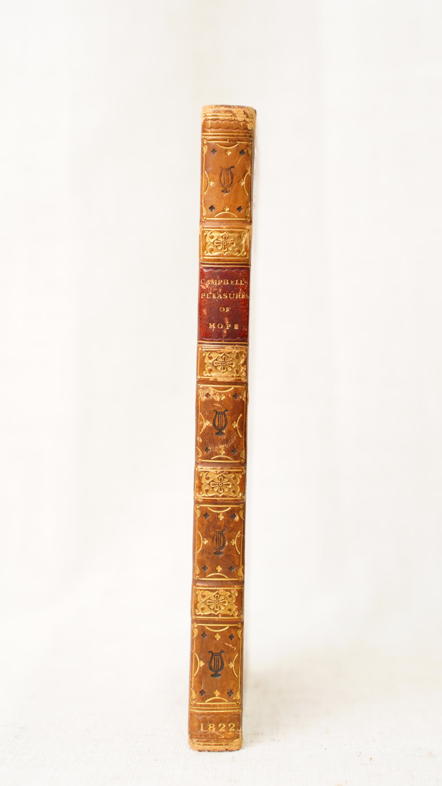 Antique 1822 Thomas Campbell Pleasures of Hope Full Calf Gilt Poetry