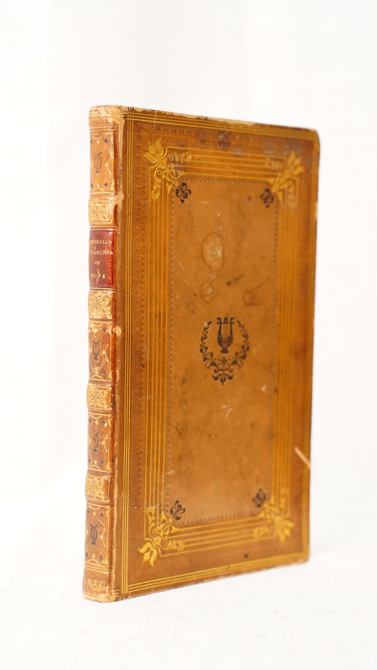 Antique 1822 Thomas Campbell Pleasures of Hope Full Calf Gilt Poetry