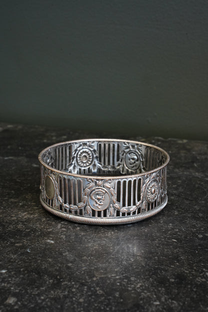 Antique English Silverplate Wine Coaster