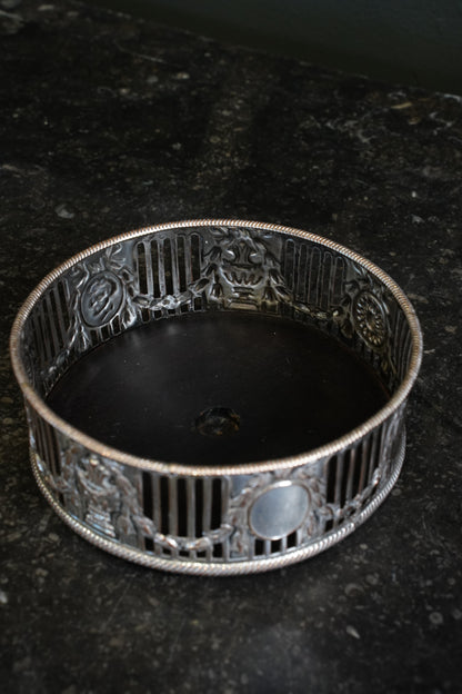 Antique English Silverplate Wine Coaster