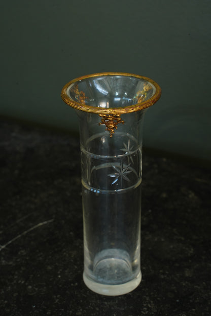 French Gilt Brass Mounted Cut Glass Vase