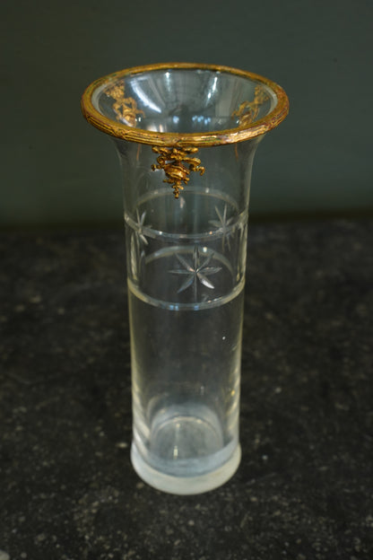 French Gilt Brass Mounted Cut Glass Vase