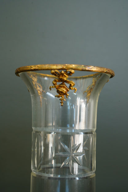 French Gilt Brass Mounted Cut Glass Vase