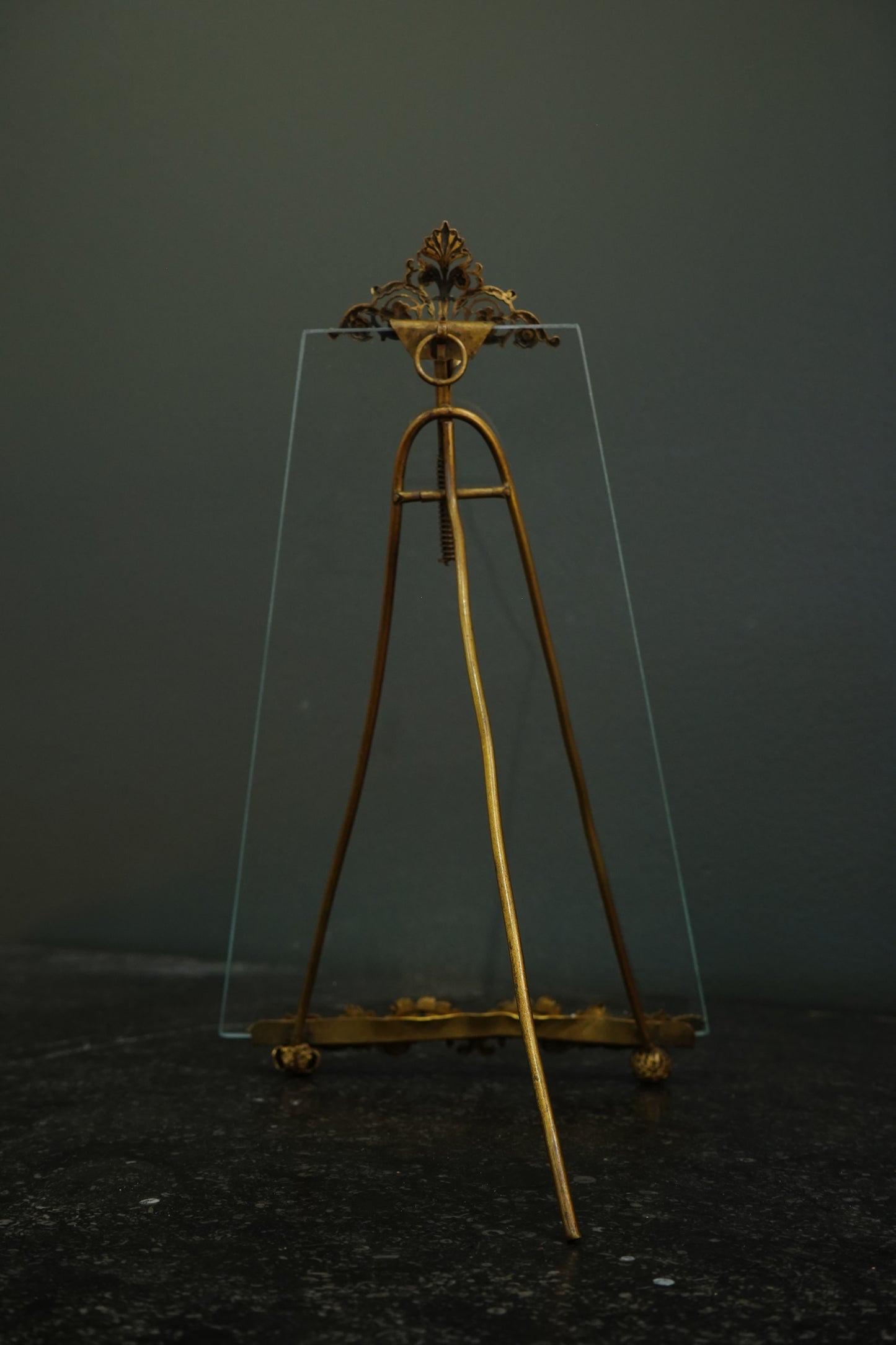 *RESERVED FOR LAUREL* Antique French Gilt Brass Tension Easel Picture Frame, Circa 1890