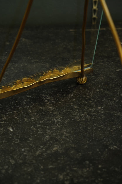 *RESERVED FOR LAUREL* Antique French Gilt Brass Tension Easel Picture Frame, Circa 1890