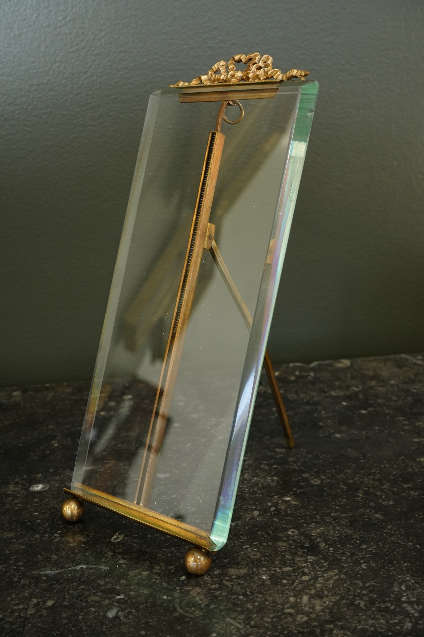 Vintage French Brass Tension Picture Frame