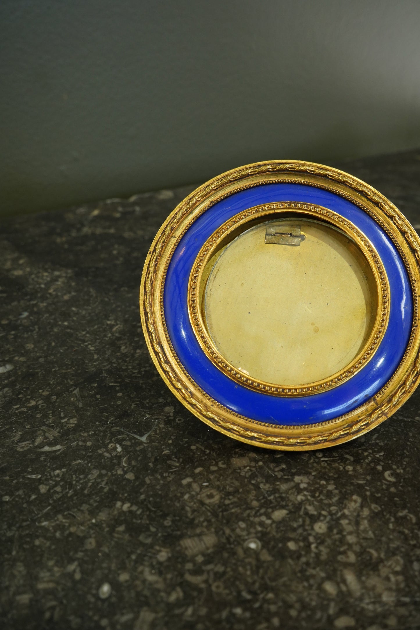 Antique French Gilt Bronze and Enamel Portrait Frame