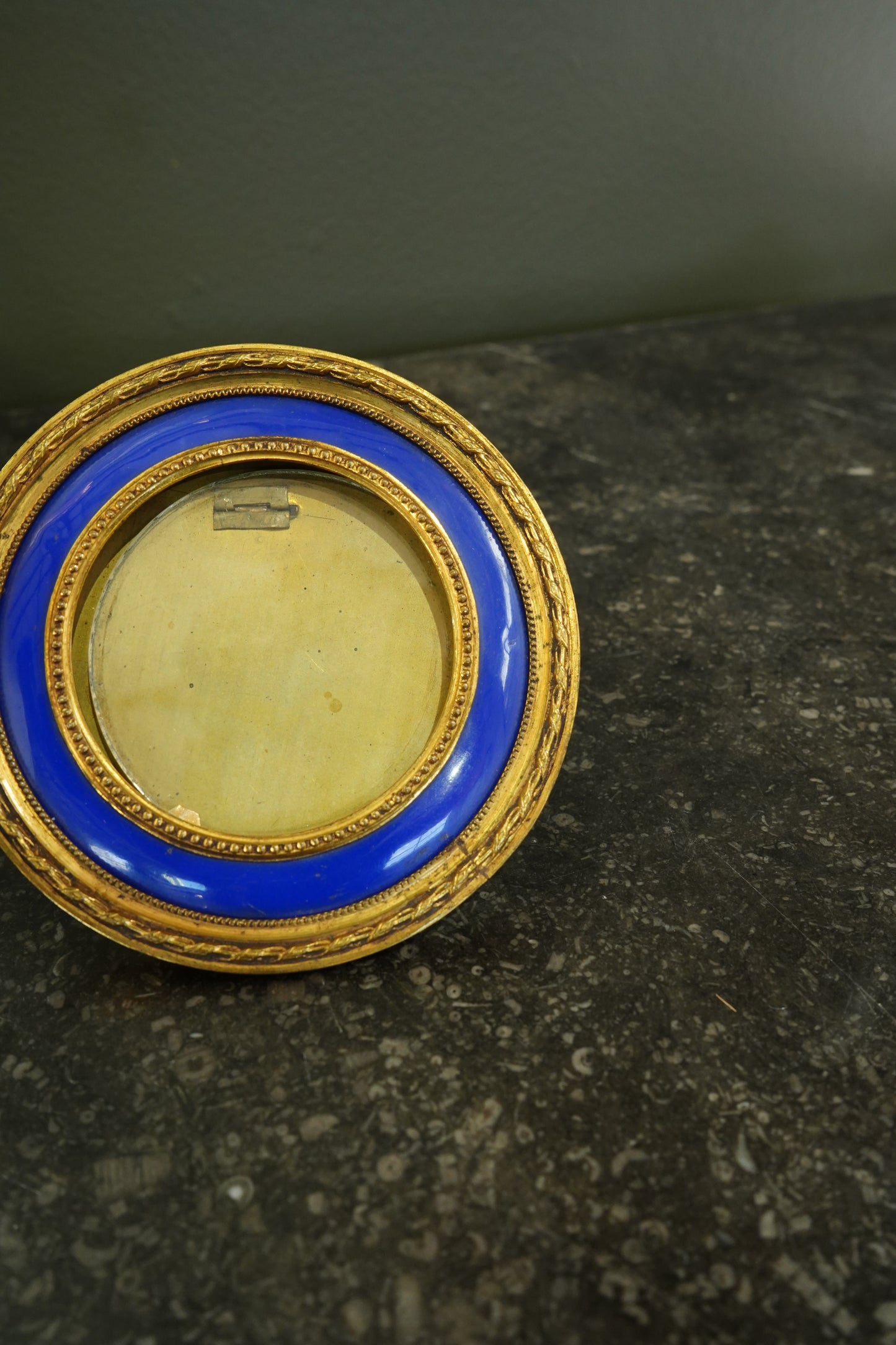 Antique French Gilt Bronze and Enamel Portrait Frame