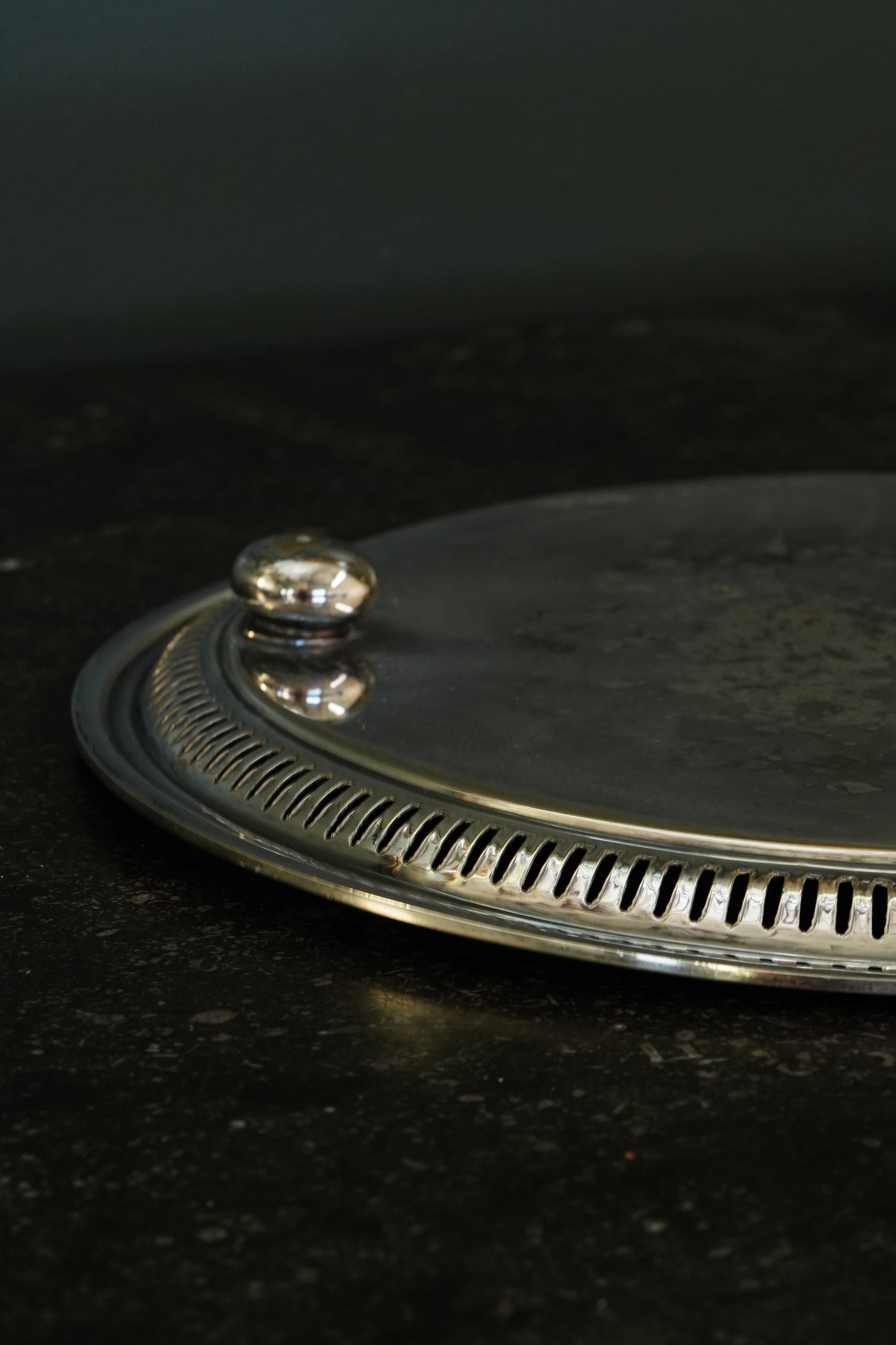 Antique Round Victorian Silverplate Tray, Roberts & Belk Sheffield