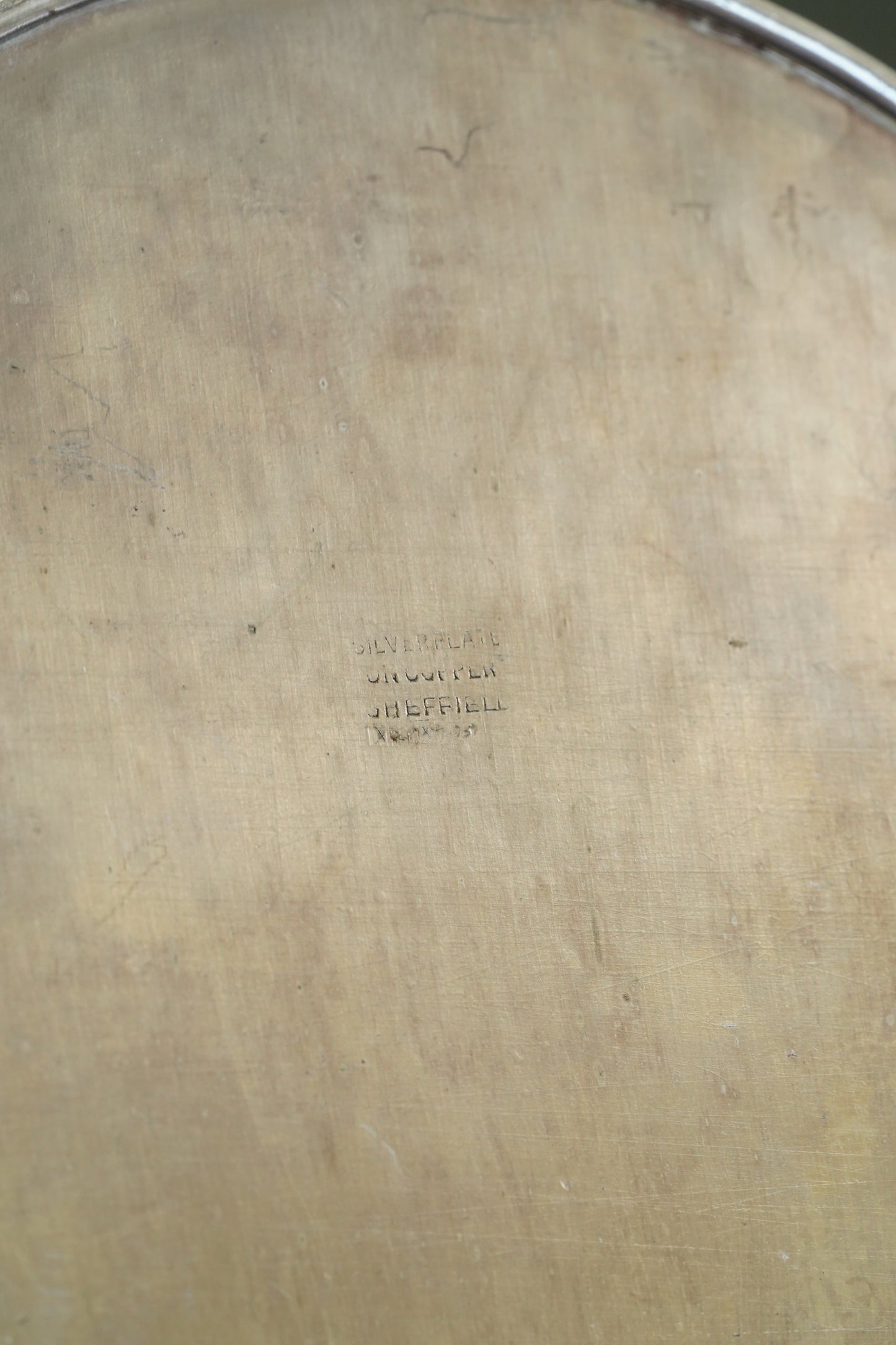 Vintage Sheffield Silverplate Gallery Tray, Engraved