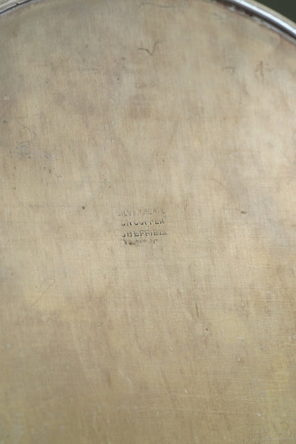 Vintage Sheffield Silverplate Gallery Tray, Engraved
